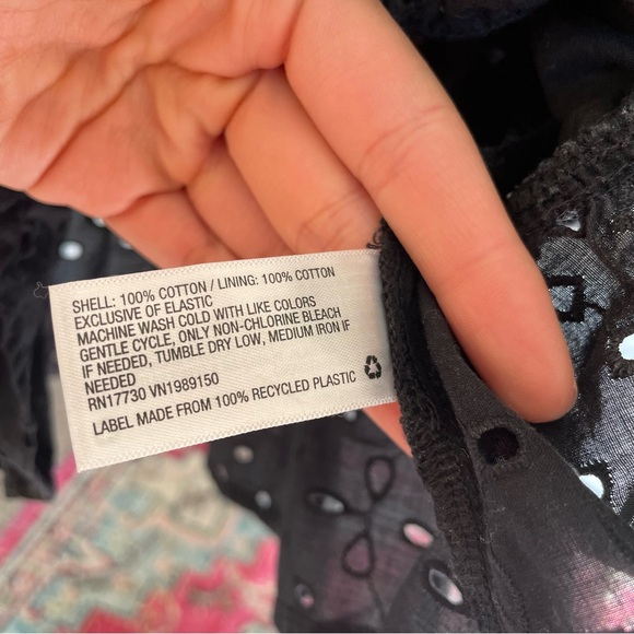 A New Day Black Puff Sleeve Eyelet Blouse - Picture 7 of 7